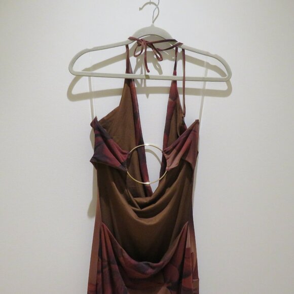 WINDSOR Drama Meets Paradise Floral Maxi Dress in Brown Y2K Whimsigoth Friends - Picture 10 of 15